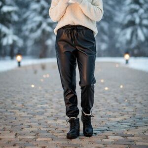 H&M Faux Leather Joggers